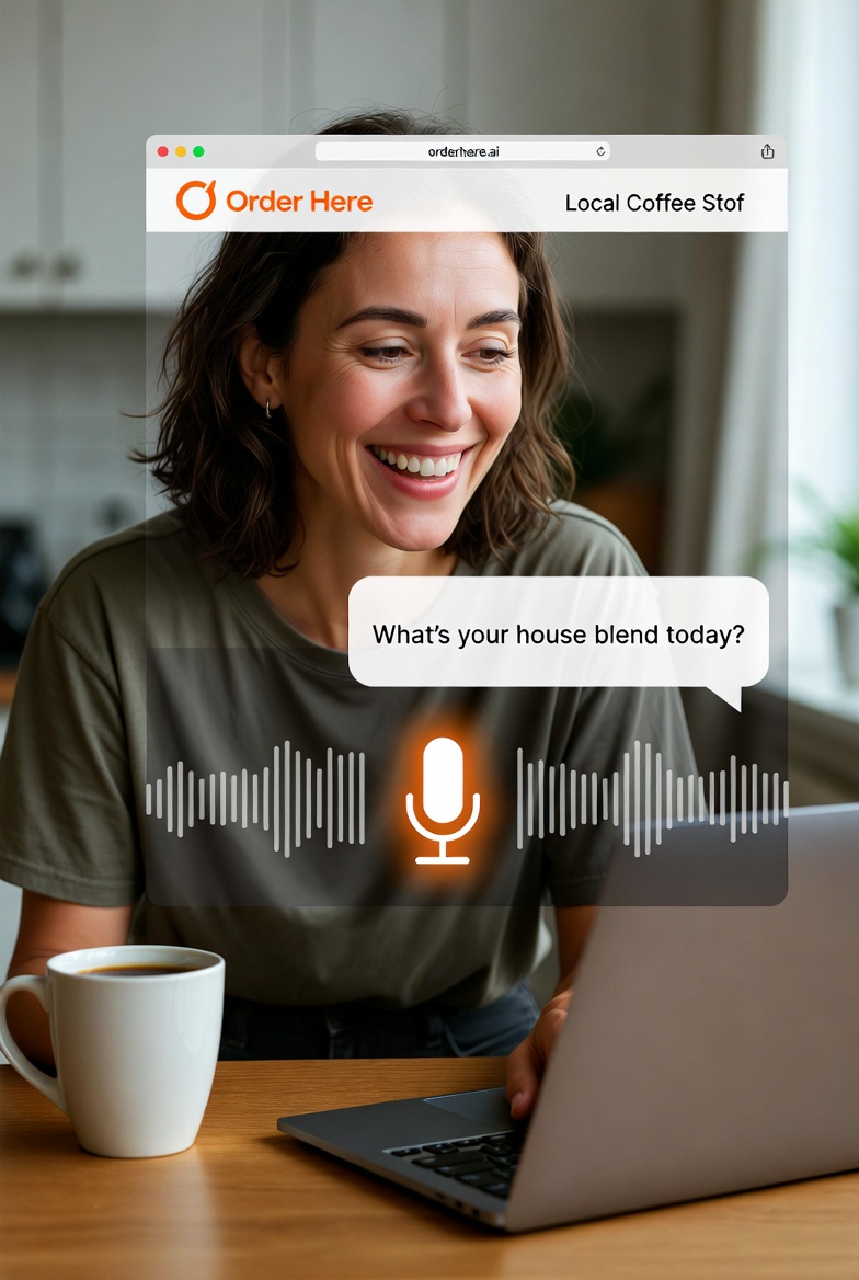 Customer scanning QR code at table